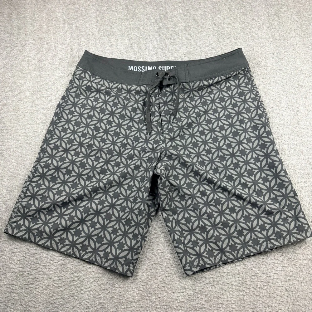 Mossimo Supply Co Mens Gray Geometric Board Shorts Swim Trunks Size 38 281003447